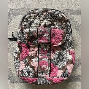 Vera Bradley Backpack Quilted Floral Cotton Zip Closure Adjustable Straps